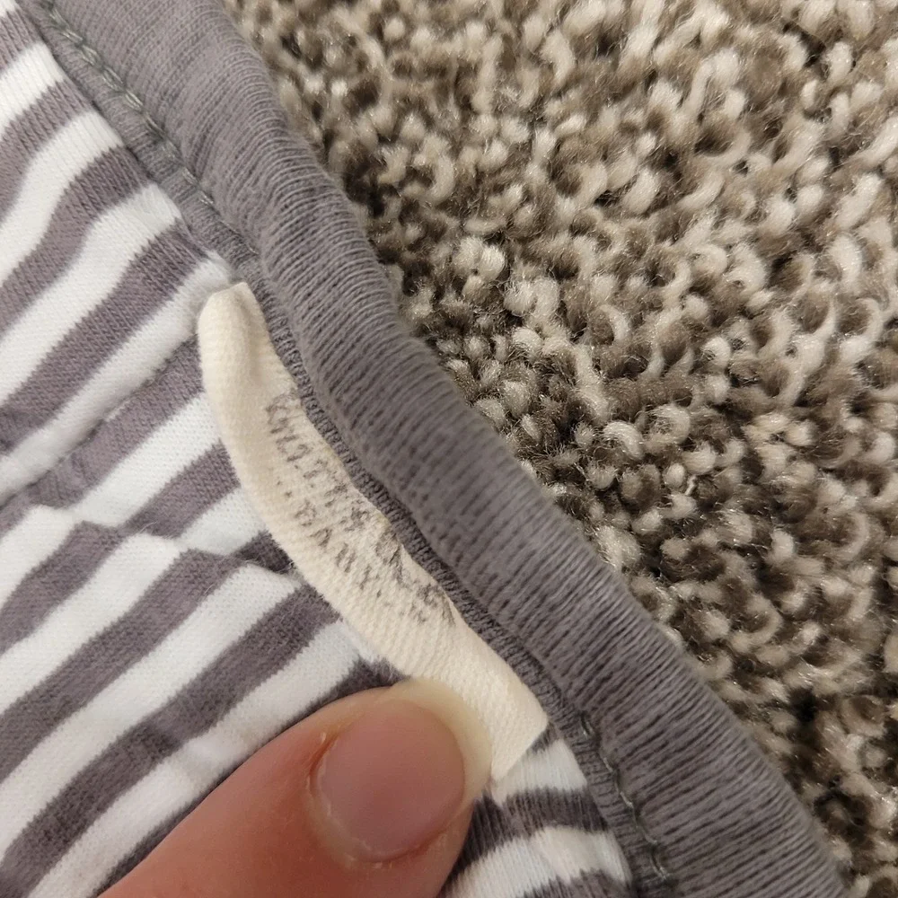 Burts Bees Baby Organic Cotton Reversible A-Bee-C Quilted Blanket Grey White